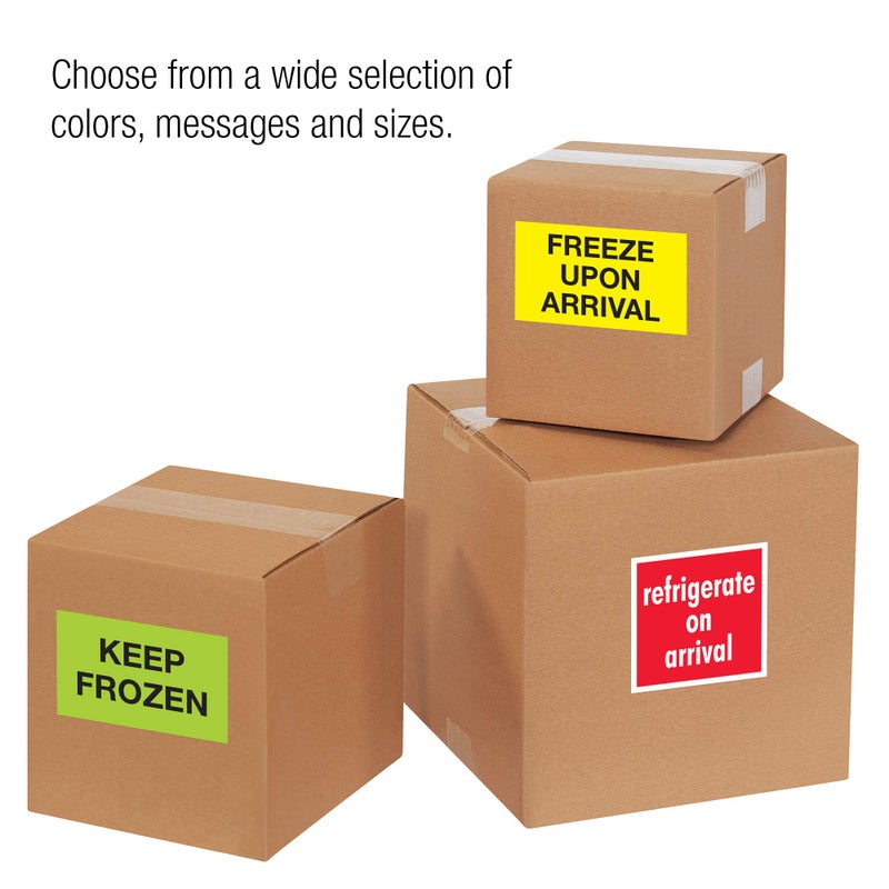 Tape Logic Aviditi Tape Logic 3"" x 5"" ""Refrigerate Upon Arrival"" Fluorescent Green Warning Sticker  for Shipping  Handling  and Packing (1 Roll of 500 Labels) - Image 4